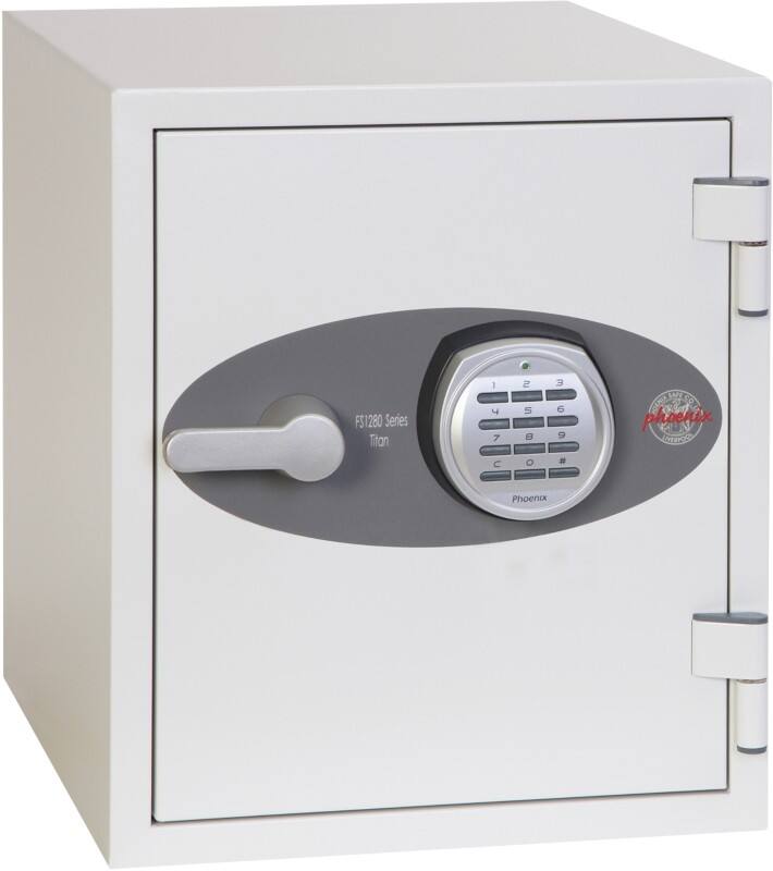 Coffre-fort ignifuge Phoenix Titan Serrure électronique 25 L FS1282E Blanc