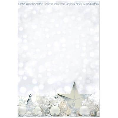 Sigel Weihnachts-Briefpapier White Stars DIN A4 90 g/m² Mehrfarbig 25 Blatt