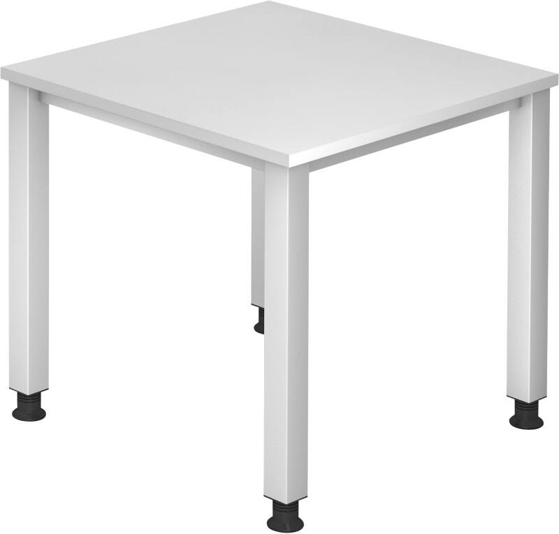 Bureau Hammerbacher Q Series VQS Hauteur ajustable Rectangulaire Blanc 4 pieds métalliques 800 (L) x 800 (P) x 810 (H) mm Acier, Aggloméré