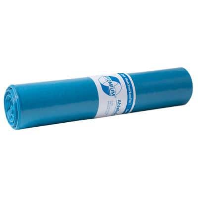 Sac-poubelle LDPE Premium Déchets courants DEISS 120 l Bleu HDPE (Polyéthylène renforcé haute densité) 37 microns 25 Unités