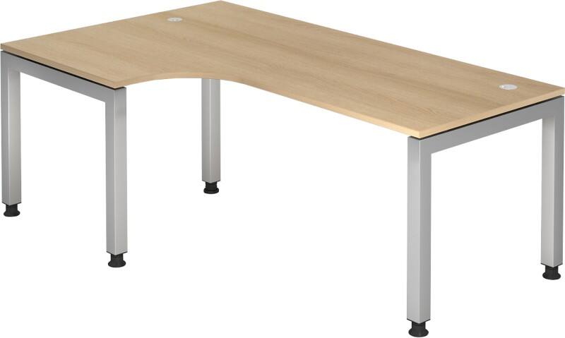 Bureau d'angle Hammerbacher J Series Demi-cercle Chêne Bois Argenté 4 pieds 1200 x 2000 x 680 mm
