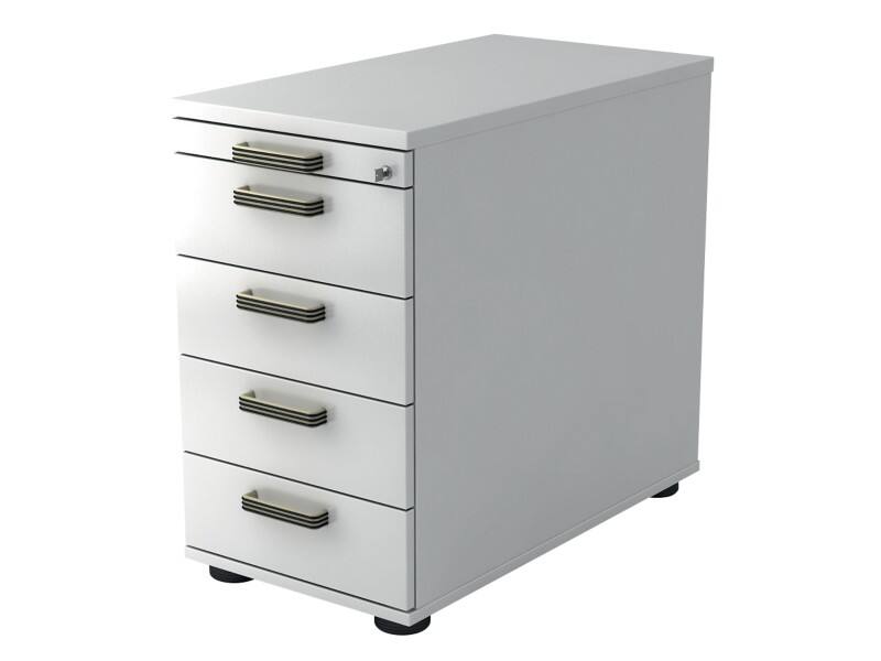 Hammerbacher Standcontainer VSC50/W/W/SG Weiß 428 x 800 x 760 mm