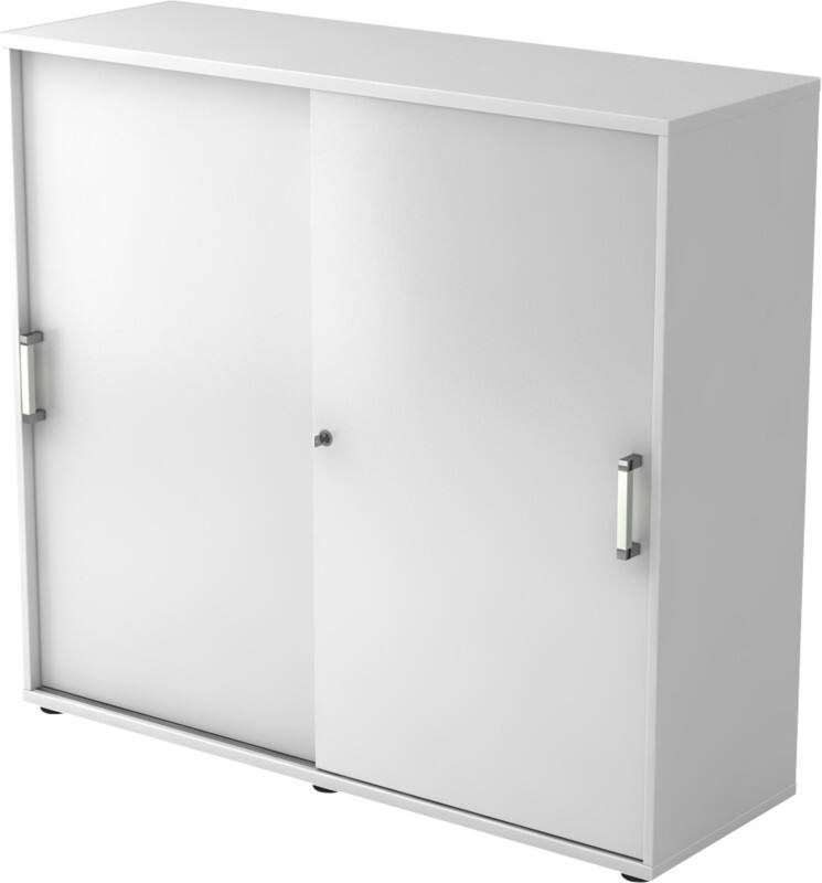 Armoire à portes coulissantes Hammerbacher Aggloméré 2 Étagères Verrouillable 1200 x 400 x 1100 mm Blanc
