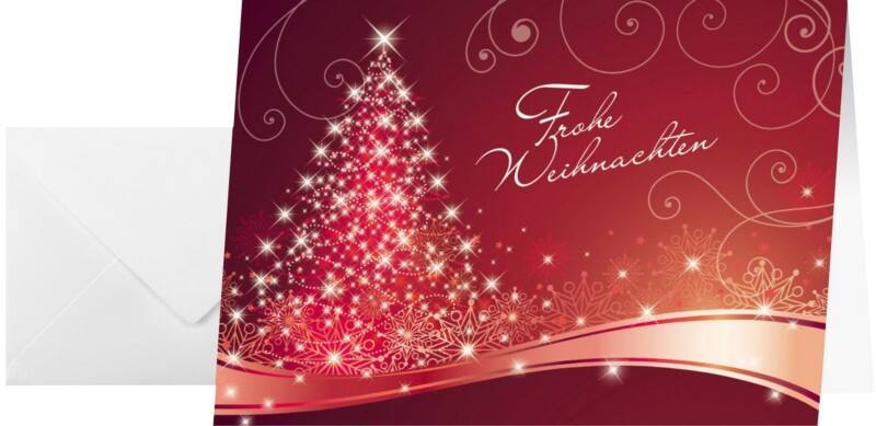 Sigel Christmas Swing Weihnachtskarte 14,8 x 10,5 cm Rot 25 Stück