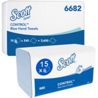 Scott Control Papierhandtücher Z-falz Blau 1-lagig 1134 m 6682 15 Stück à 240 Blatt
