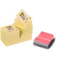Z-Notes Super Sticky Post-it 76 x 76 mm Jaune canari 16 Blocs de 90 Feuilles Pack économiques + Dévidoir GRATUIT