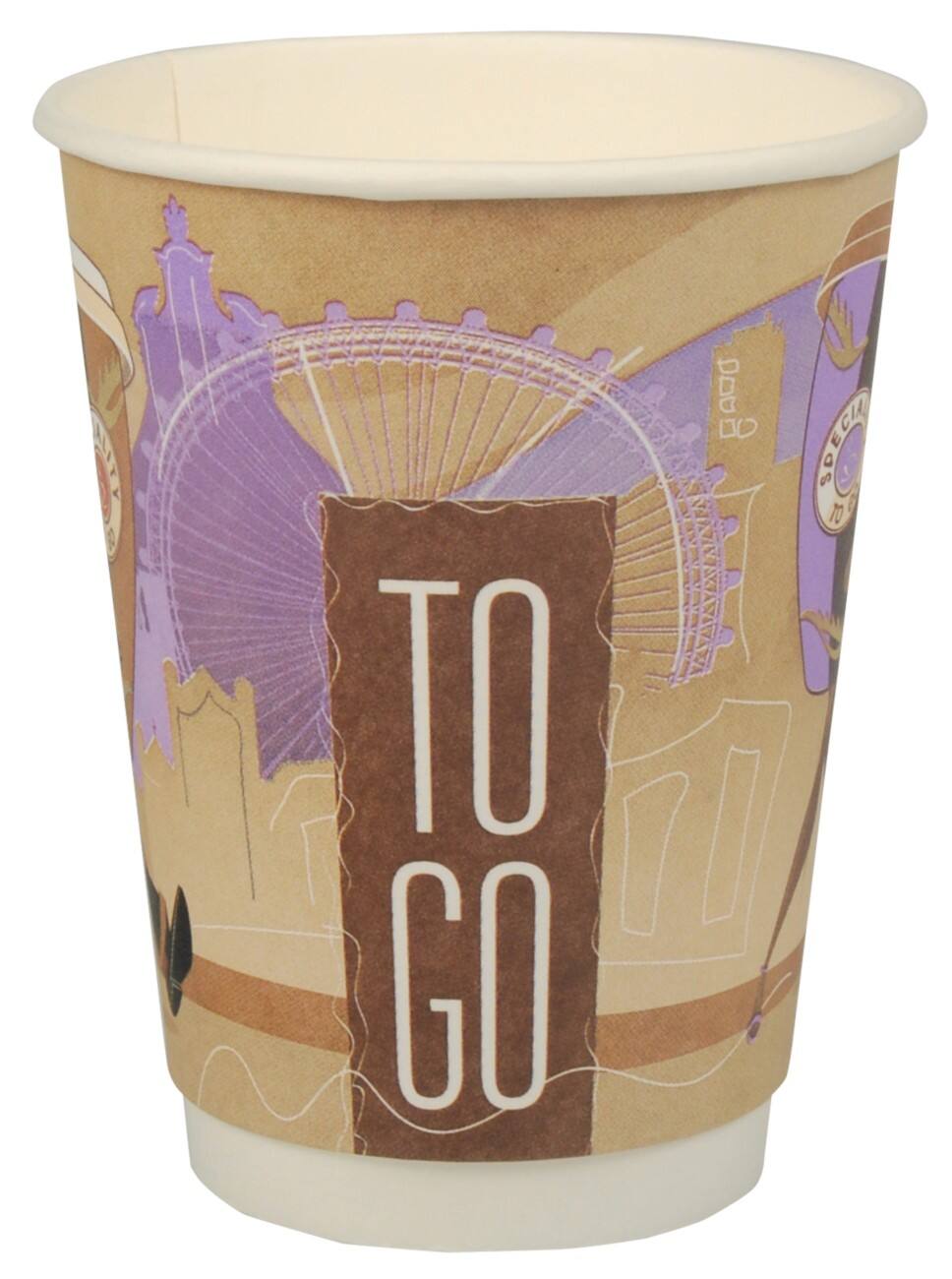 Gobelets jetables PAPSTAR TO GO Papier, carton 300 ml Marron 25 Unités