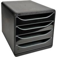 Exacompta Ablagebox 4 Big-Box Classic DIN A4 Polystyrol Schwarz 26,7 x 34,7 x 27,8 cm