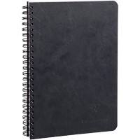 Clairefontaine Agebag A5 Schwarz Premium Ledereffekt Pressspan Umschlag Drahtgebunden Notizbuch Kariert 50 Blatt