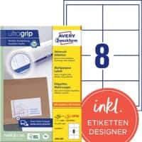 Étiquettes universelles Ultragrip AVERY Zweckform 3660-200 Adhésif A4 Blanc 97 x 67.7 mm 220 Feuilles de 8 Étiquettes