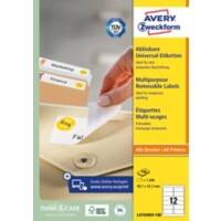 AVERY Zweckform L4743REV-100 Ablösbare Universaletiketten A4 Weiss 99,1 x 42,3 mm 100 Blatt à 12 Etiketten