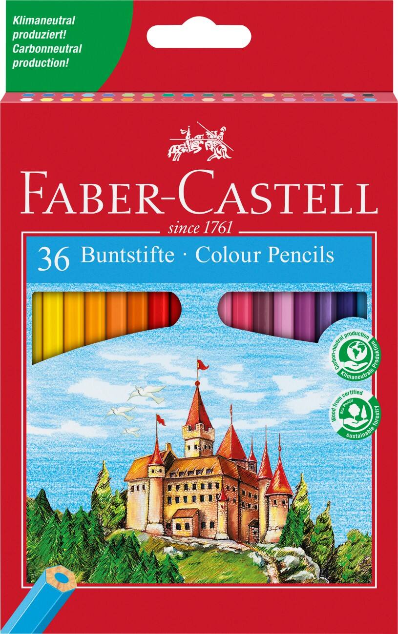 Faber-Castell Hexagonal-Buntstifte ECO Farbig sortiert 36 Stück