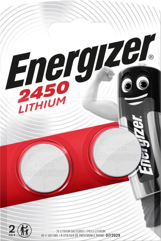 Piles bouton Energizer CR2450 3V Lithium 2 Unités