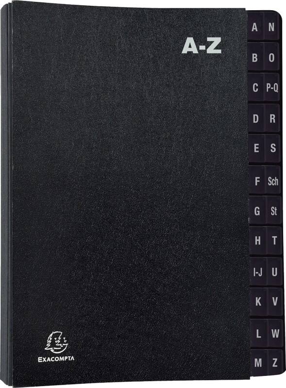 Exacompta Pultordner 57024E A4 A-Z Schwarz Hartpappe
