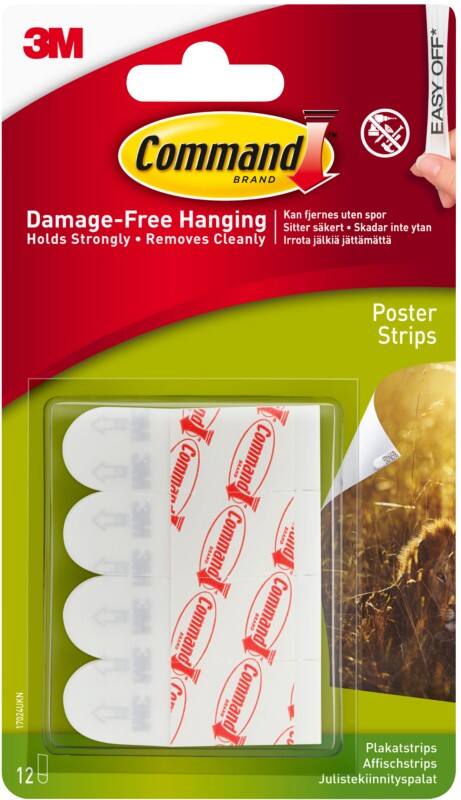 Languettes adhésives double face pour Posters Command Blanc Pack de 12 languettes
