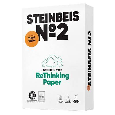 Steinbeis Trend No.2 DIN A3 Druckerpapier 100% Recycelt 80 g/m² Glatt Weiss 500 Blatt