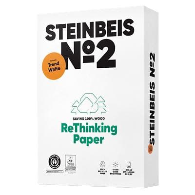 Steinbeis Trend No.2 DIN A3 Druckerpapier 100% Recycelt 80 g/m² Glatt Weiss 500 Blatt