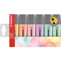 Surligneur STABILO Boss Original Assortiment Pointe moyenne Biseautée 2 - 5 mm Rechargeable 6 Unités