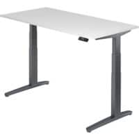 Bureau assis-debout Hammerbacher XBHM Blanc, Graphite 1 600 x 800 x 720 mm