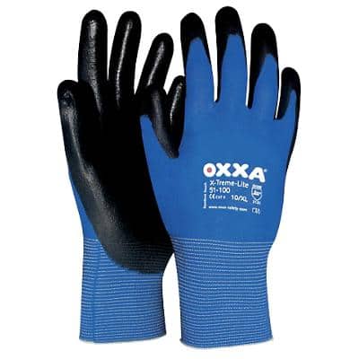 Oxxa Handschuhe X-Treme-Lite Polyurethan Größe L Schwarz, Blau 2 Stück Ungepudert