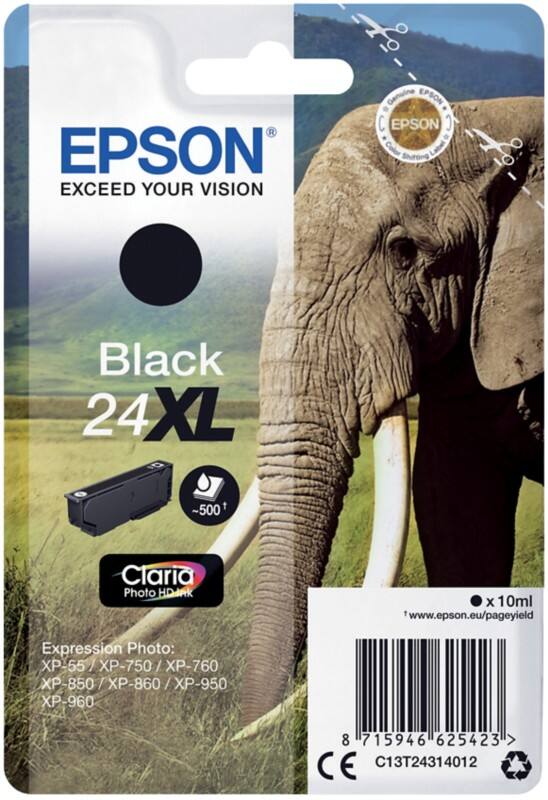 Cartouche jet d'encre Epson 24XL D'origine C13T24314012 Noir