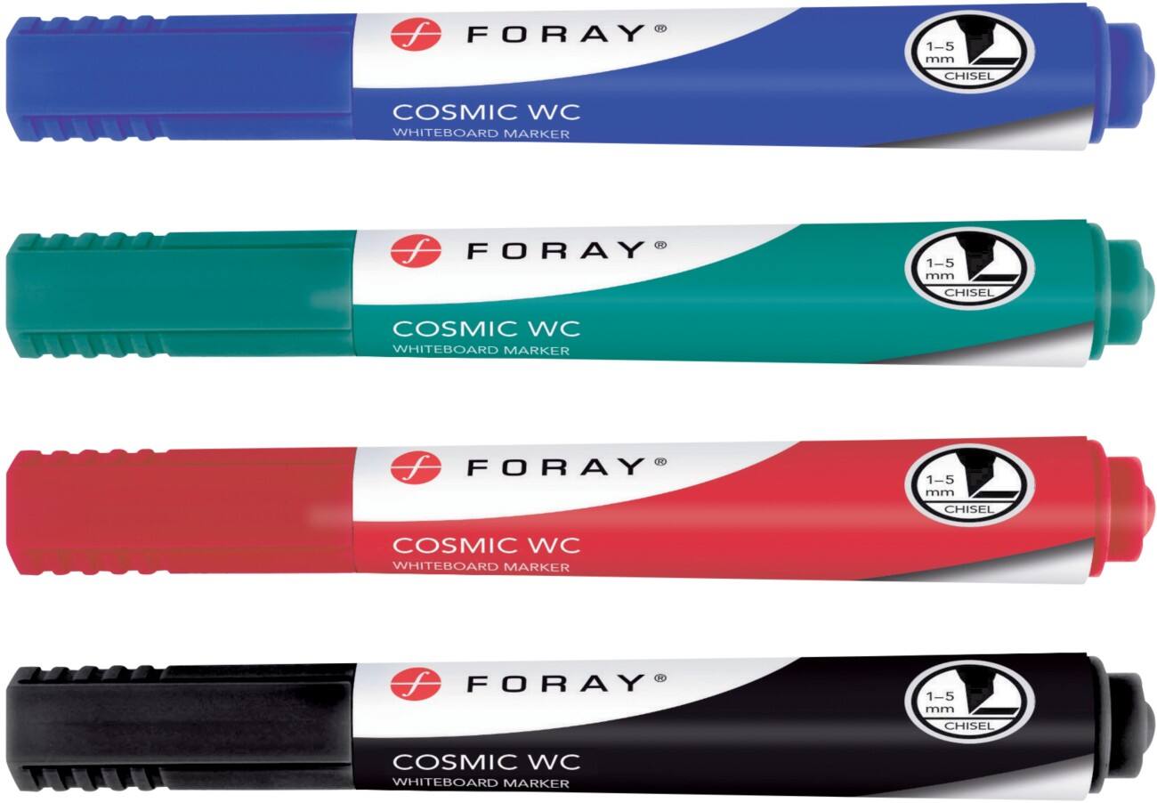 Foray Cosmic WC Whiteboard Marker Breit Keilspitze Farbig sortiert 4 Stück