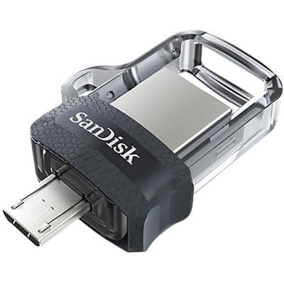 Clé USB SanDisk Ultra Dual Drive M3.0 128 Go Noir transparent