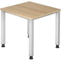 Hammerbacher Q Serie Höhenverstellbar Schreibtisch Rechteckig Eiche 4 Füsse 800 (B) x 685 (H) mm Holz