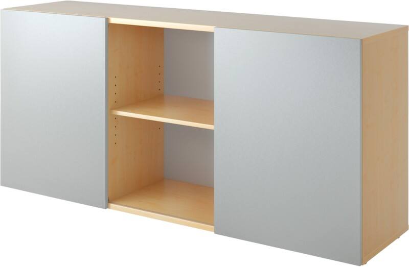 Armoire Hammerbacher Panneaux de particules Verrouillable 1600 x 420 x 748 mm Érable Argenté, Brun