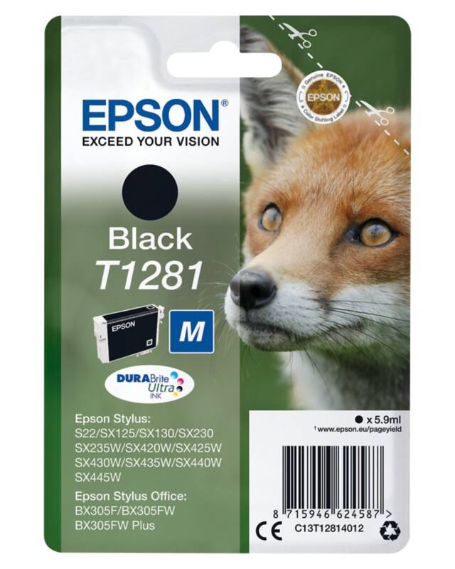 Epson T1281 Original Tintenpatrone C13T12814012 Schwarz