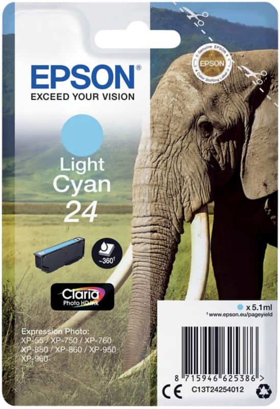 Epson 24 Original Tintenpatrone C13T24254012 Hellcyan