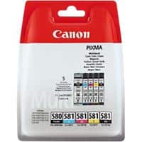 Canon PGI-580 Original Tintenpatrone Schwarz, Cyan, Magenta, Gelb Multipack 5 Stück