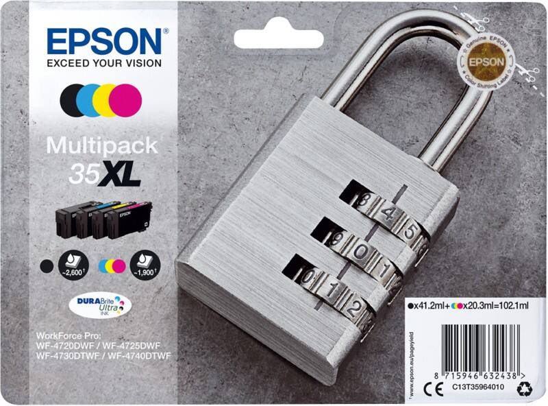 Epson 35XL Original Tintenpatrone C13T35964010 Schwarz, Cyan, Magenta, Gelb Multipack 4 Stück