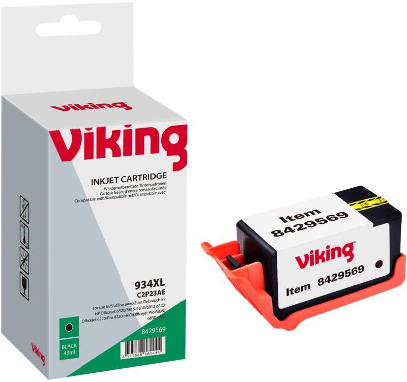 Cartouche jet d'encre Viking 934XL Compatible HP C2P23AE Noir