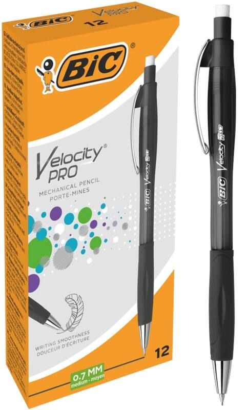 Porte-mines BIC ATLANTIS Velocity Pro - HB Gris 12 Unités