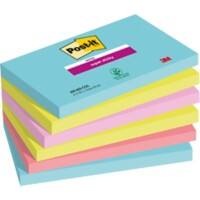 Notes Super Sticky Post-it Miami 127 x 76 mm Assortiment Rectangulaire 6 Blocs de 90 Feuilles