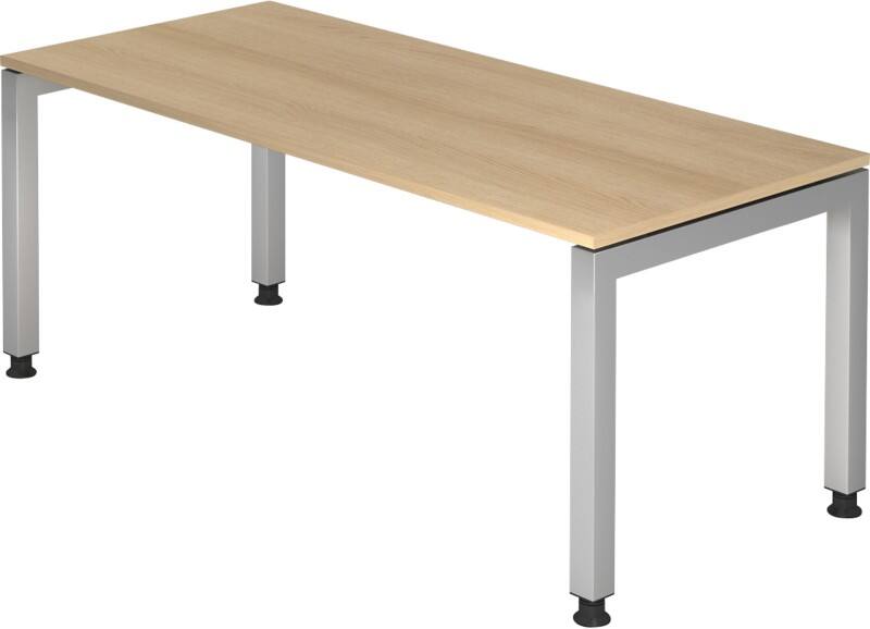 Hammerbacher J Serie Höhenverstellbar Schreibtisch Rechteckig Eiche 4 Füsse 1.800 (B) x 680 (H) mm Holz