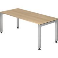 Bureau Hammerbacher J Series Réglable en hauteur Rectangulaire Chêne Bois Argenté 4 pieds 1800 x 680 mm
