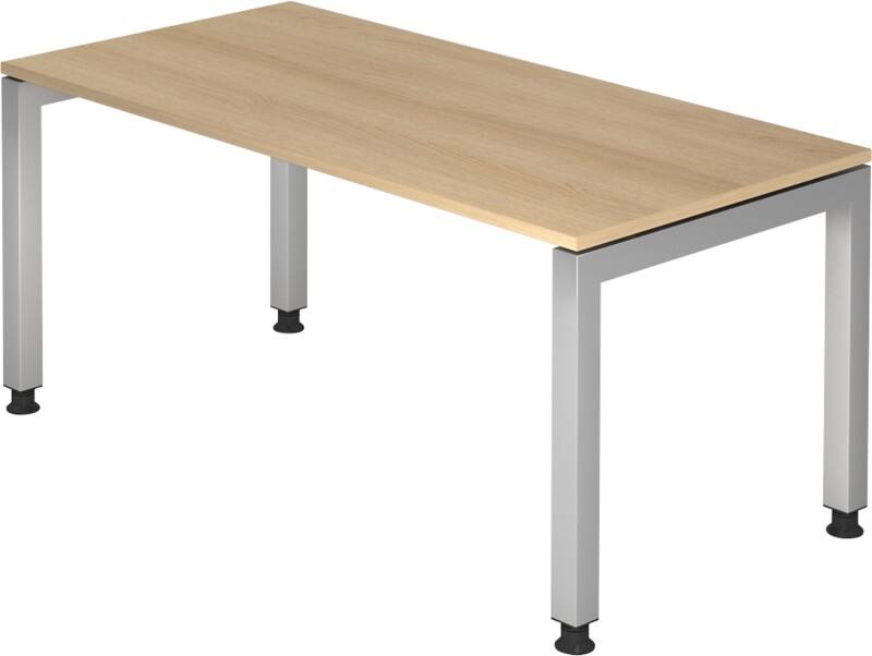 Hammerbacher J Serie Höhenverstellbar Schreibtisch Rechteckig Eiche 4 Füsse 1.600 (B) x 680 (H) mm Holz