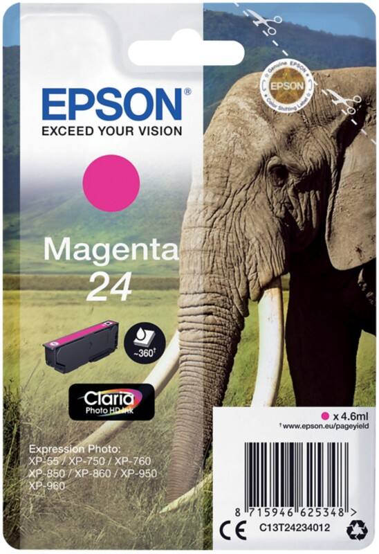 Epson 24 Original Tintenpatrone C13T24234012 Magenta