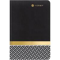 Foray Notizbuch Elements A4 Fallgebunden Schwarz Gold Pappdeckel Liniert 80 Blatt