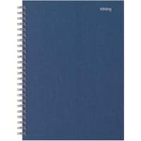 Office Depot A5+ Drahtgebunden marineblaue Hartpappe-Umschlag Notizbuch Kariert mikroperforiert 80 Blatt