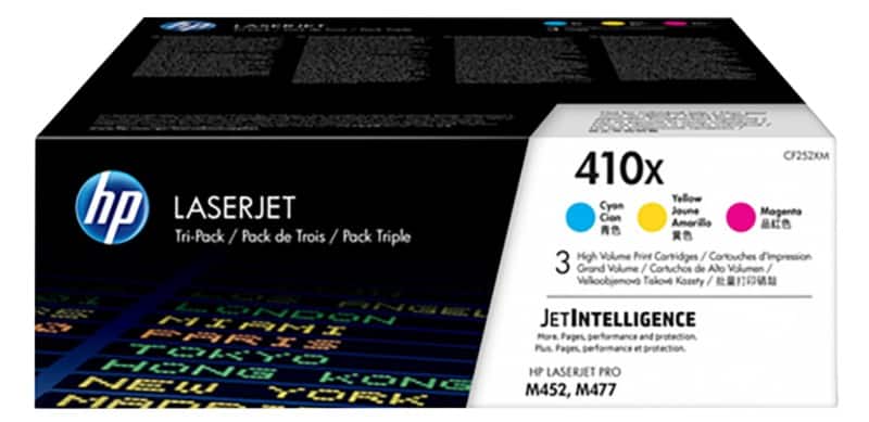 Toner HP D'origine 410X Cyan, Magenta, Jaune CF252XM 3 Unités