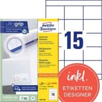 AVERY Zweckform Universaletiketten 3669-200 Ultragrip Weiss DIN A4 70 x 50,8 mm 220 Blatt à 15 Etiketten