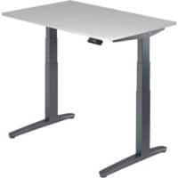 Hammerbacher Sitz-Stehschreibtisch XBHM Grau Graphit 1.200 x 800 x 720 mm