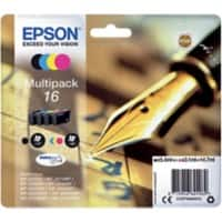 Epson 16 Original Tintenpatrone C13T16264012 Schwarz, Cyan, Magenta, Gelb Multipack 4 Stück