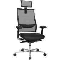 Fauteuil de bureau Mesh TOPSTAR Mécanisme synchrone Réglable en hauteur Noir 110 kg New Aluart Classic