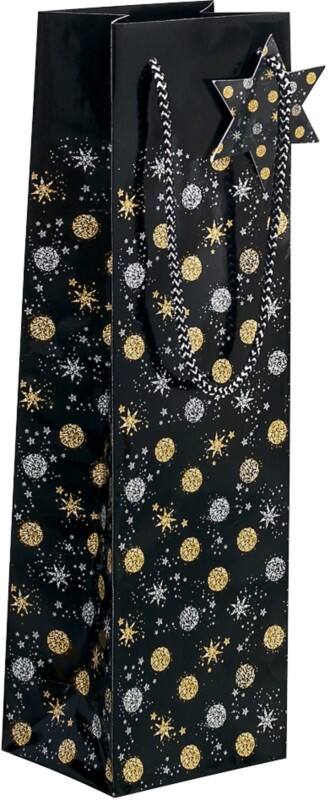 Sigel Geschenktüte Schwarz 10 x 8 x 35 cm 5 Stück