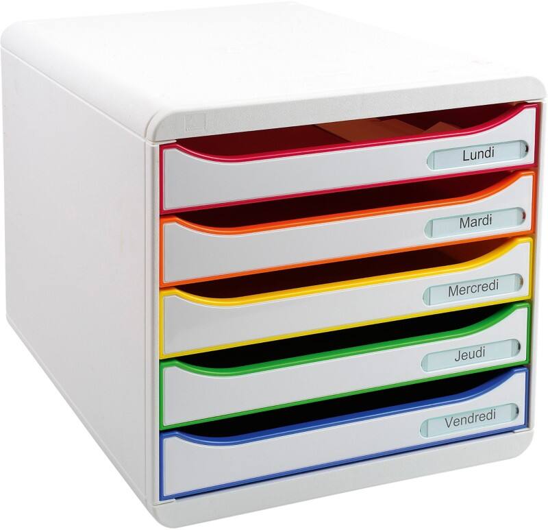 Module à tiroirs Exacompta Big Box Plus Classic PS (Polystyrène) Multicouleur 5 Tiroirs 27,8 x 34,7 x 27,1 cm