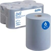 Scott Essential Slimroll Papierhandtücher Gerollt Blau 1-lagig 1140 m 6696 6 Rollen à 190 m